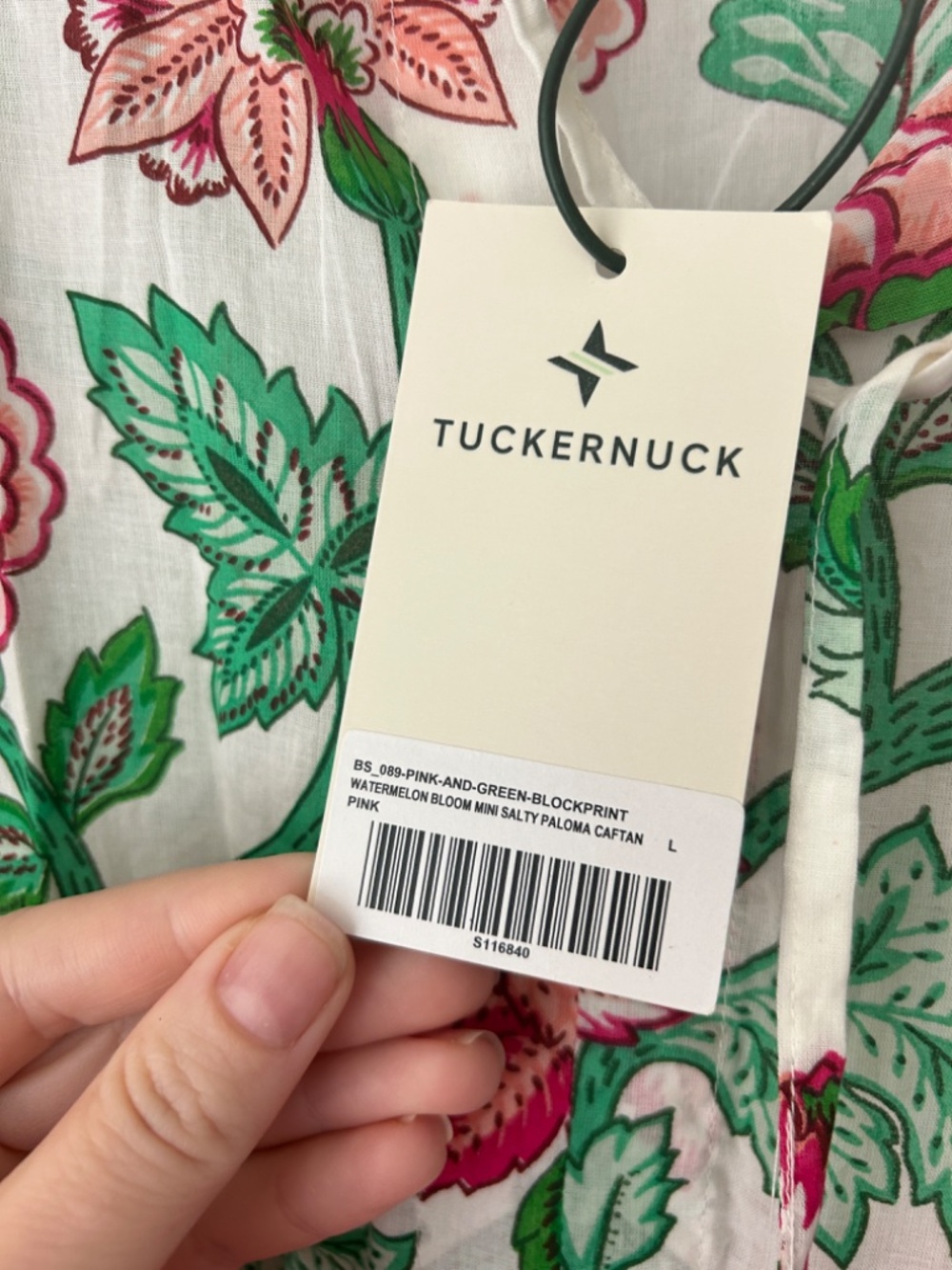 Tuckernuck Salty Paloma Watermelon Bloom Floral Print Tiered Dress NWT size L - Picture 3 of 5